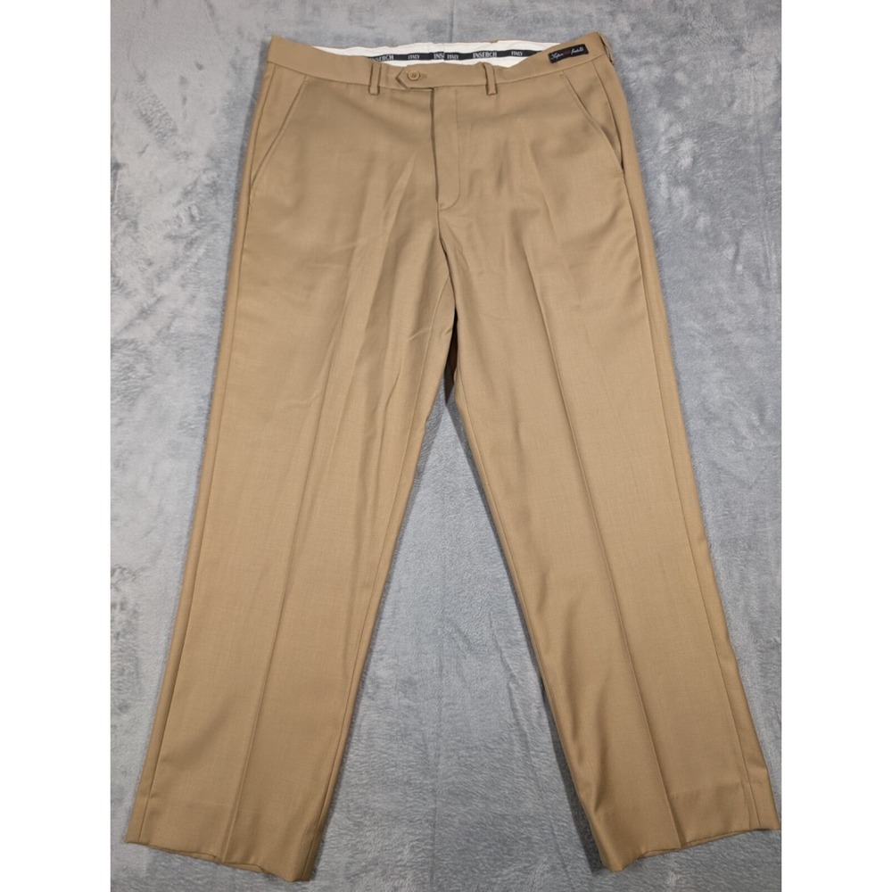 Mens Inserch Super 120s Fratelli Khaki Pants Sz 36x32 P3199